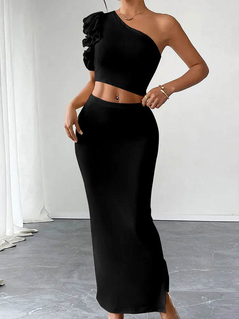 Elegant Women's Summer Two-Piece Tank Maxi Skirt Set - Perfect for Beach Parties and Casual Outings
